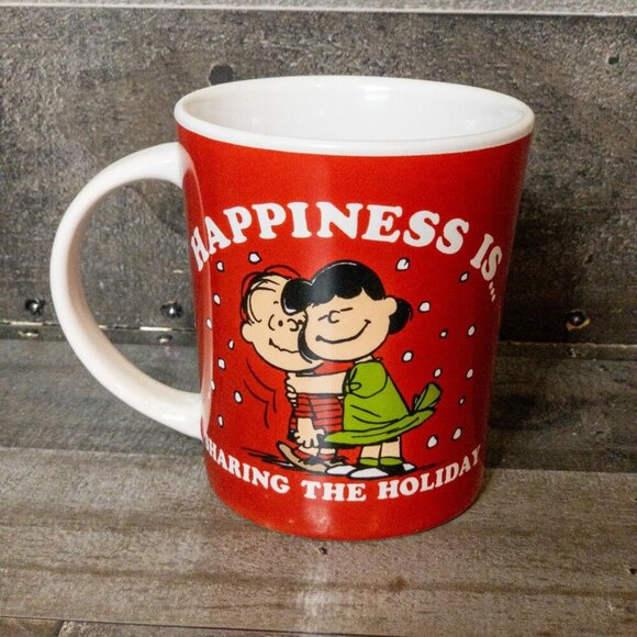 VINTAGE PEANUTS COFFEE MUG SET 1996 LUCY LINUS SALLY HAPPINESS IS RETRO CUP SET - Picture 3 of 11